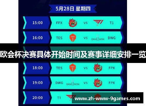 欧会杯决赛具体开始时间及赛事详细安排一览